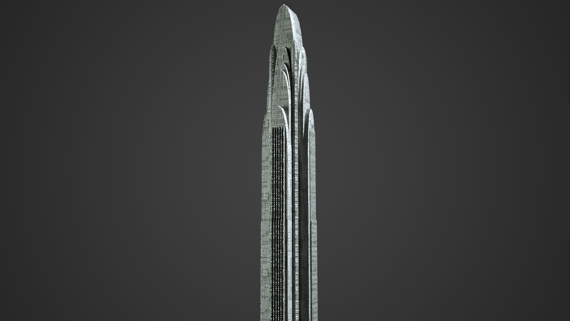 SciFi Building 7 Low-poly 3D model_5
