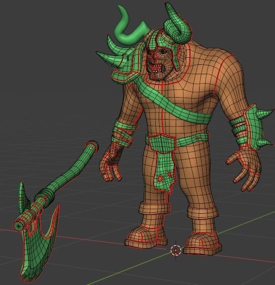 Stylized Orc Low-poly 3D model_3