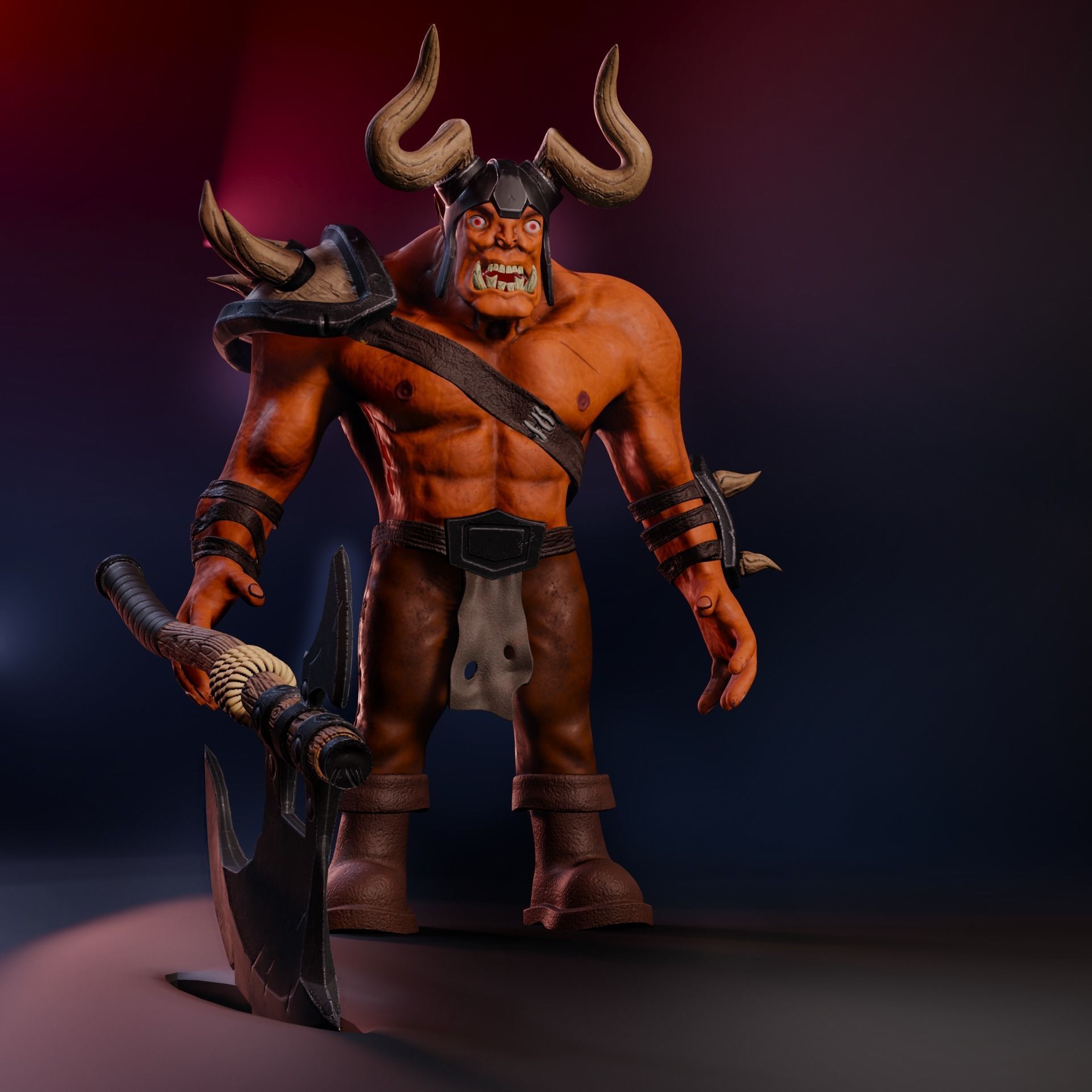 Stylized Orc Low-poly 3D model_2