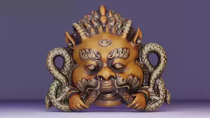 Union of the Sun and Moon sculpt Low-poly 3D model