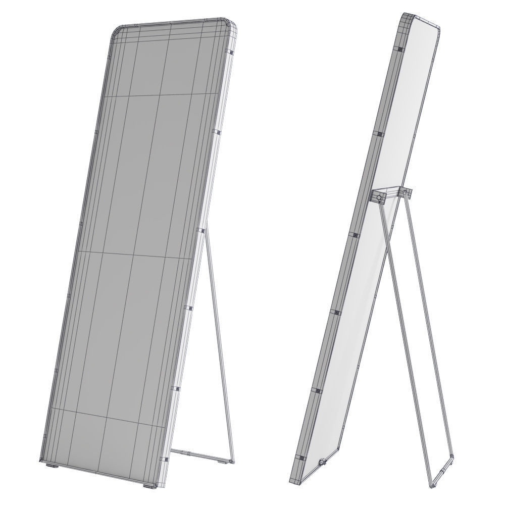 Rejuvenation metal framed Easel floor mirror 3D model_4