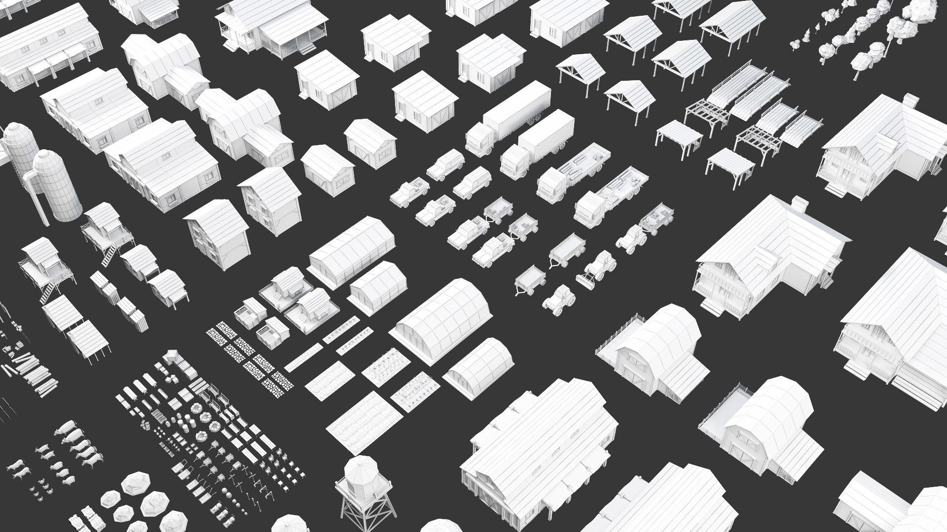 Low Poly Farm - 160 Models Mega Pack Low-poly 3D model_21