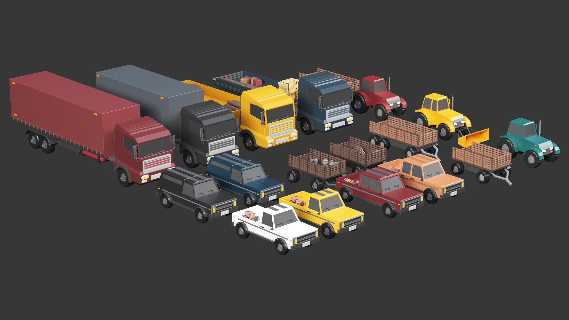 Low Poly Farm - 160 Models Mega Pack Low-poly 3D model_41