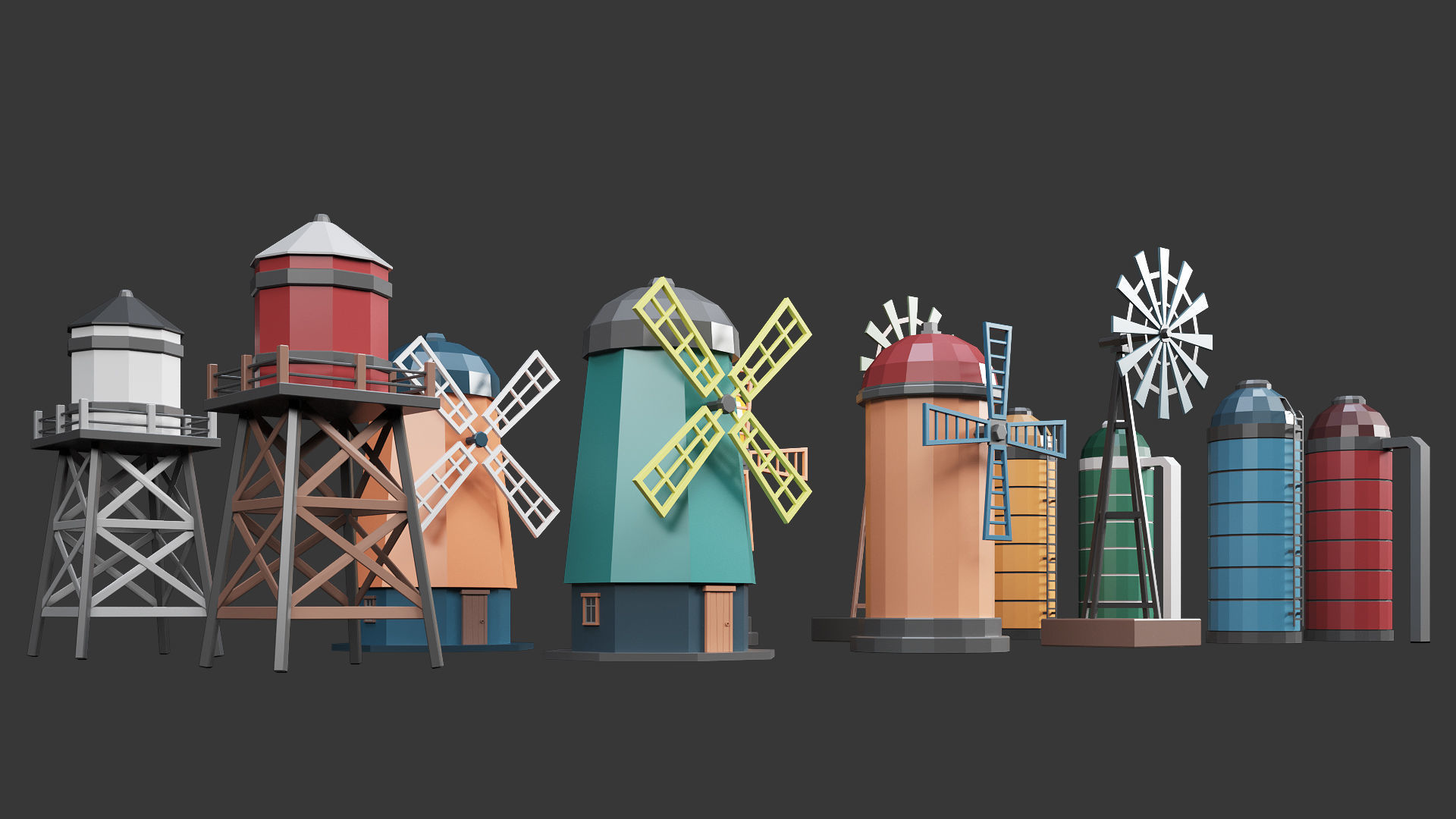 Low Poly Farm - 160 Models Mega Pack Low-poly 3D model_11