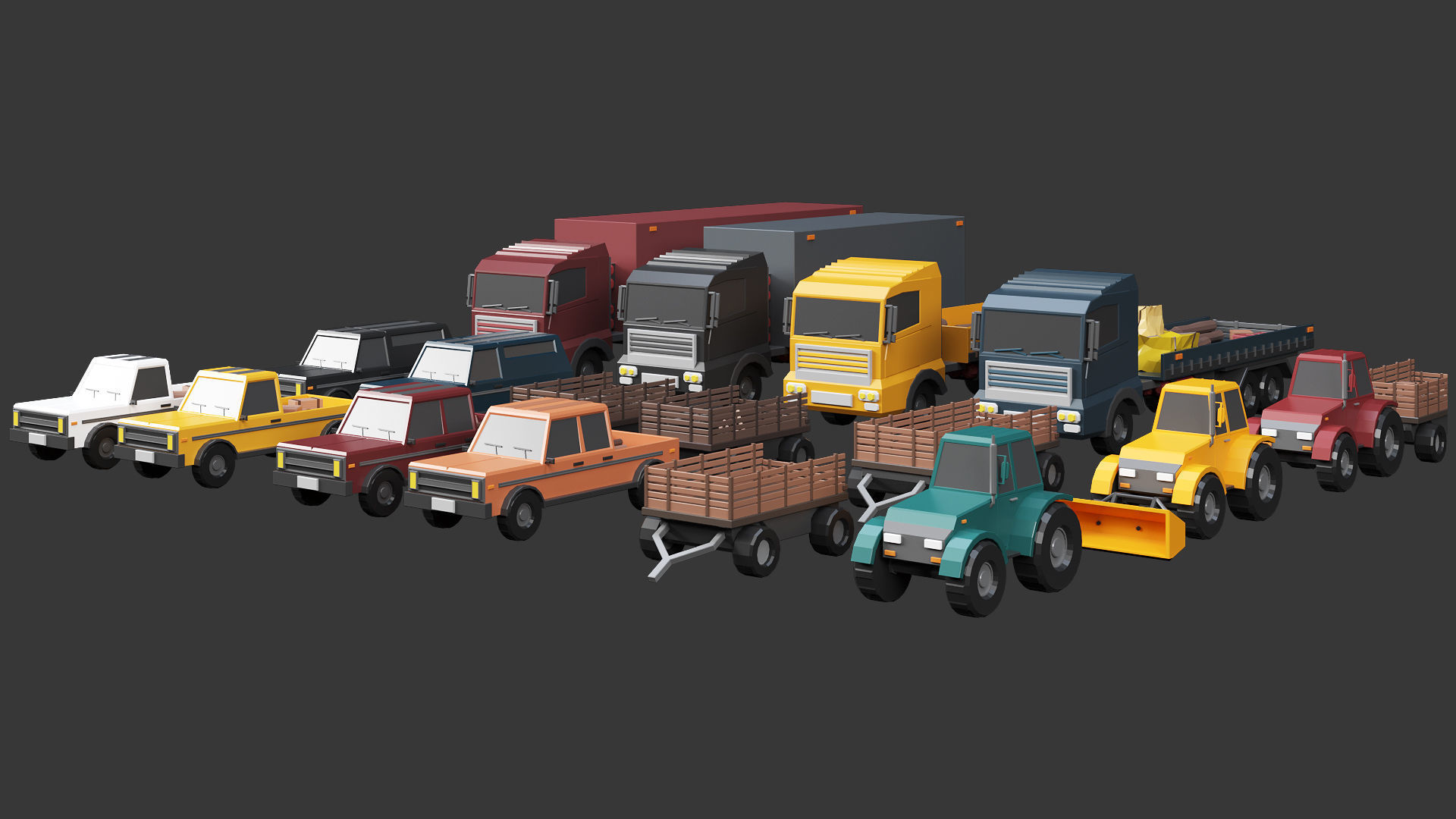 Low Poly Farm - 160 Models Mega Pack Low-poly 3D model_30