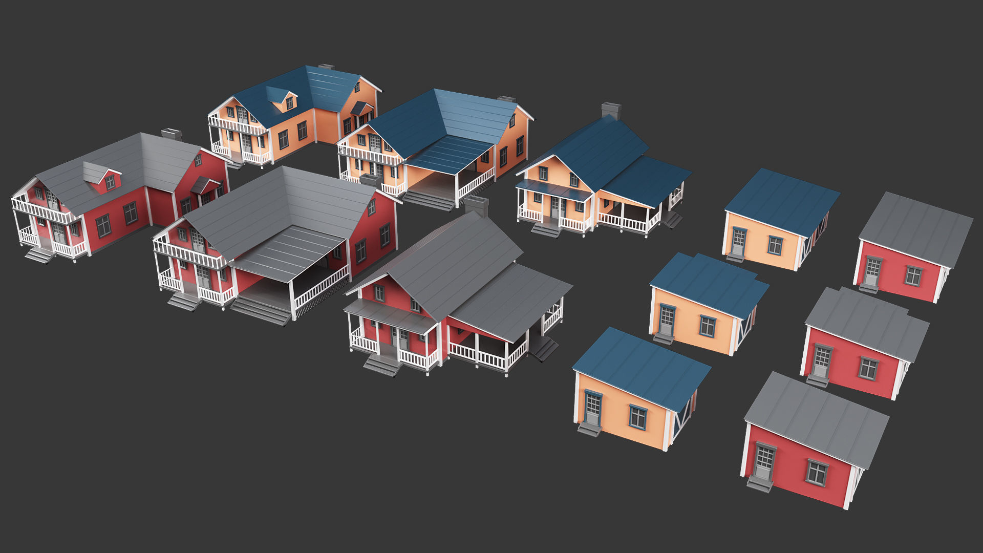 Low Poly Farm - 160 Models Mega Pack Low-poly 3D model_4