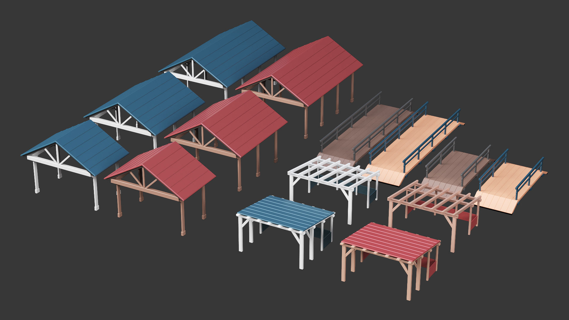 Low Poly Farm - 160 Models Mega Pack Low-poly 3D model_43