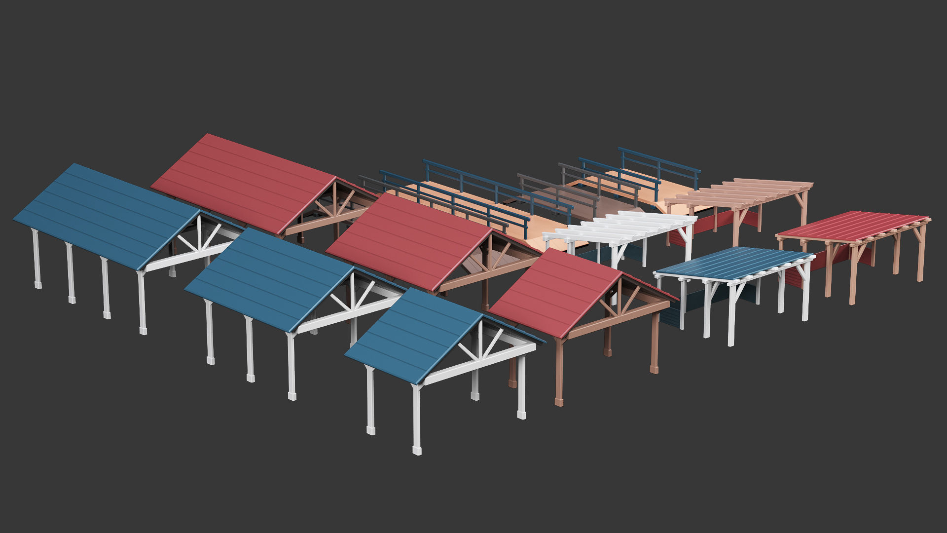 Low Poly Farm - 160 Models Mega Pack Low-poly 3D model_36