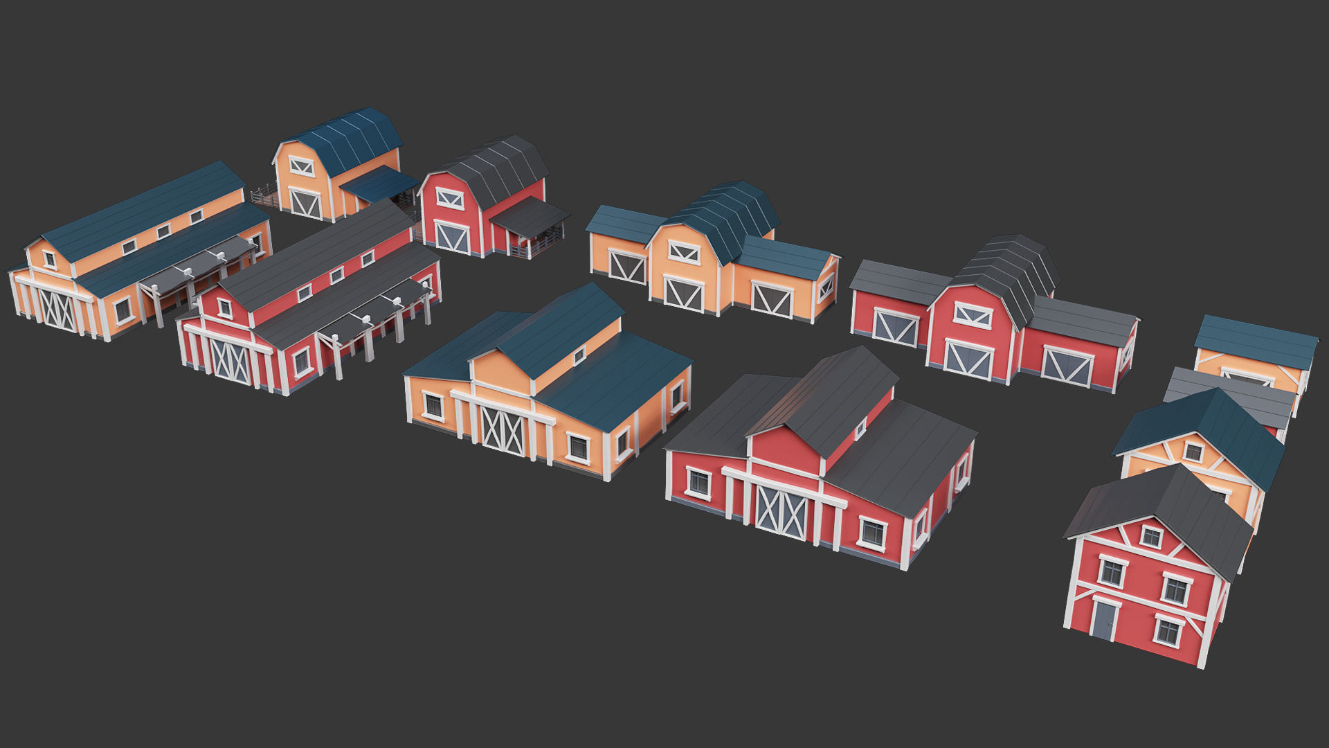 Low Poly Farm - 160 Models Mega Pack Low-poly 3D model_29