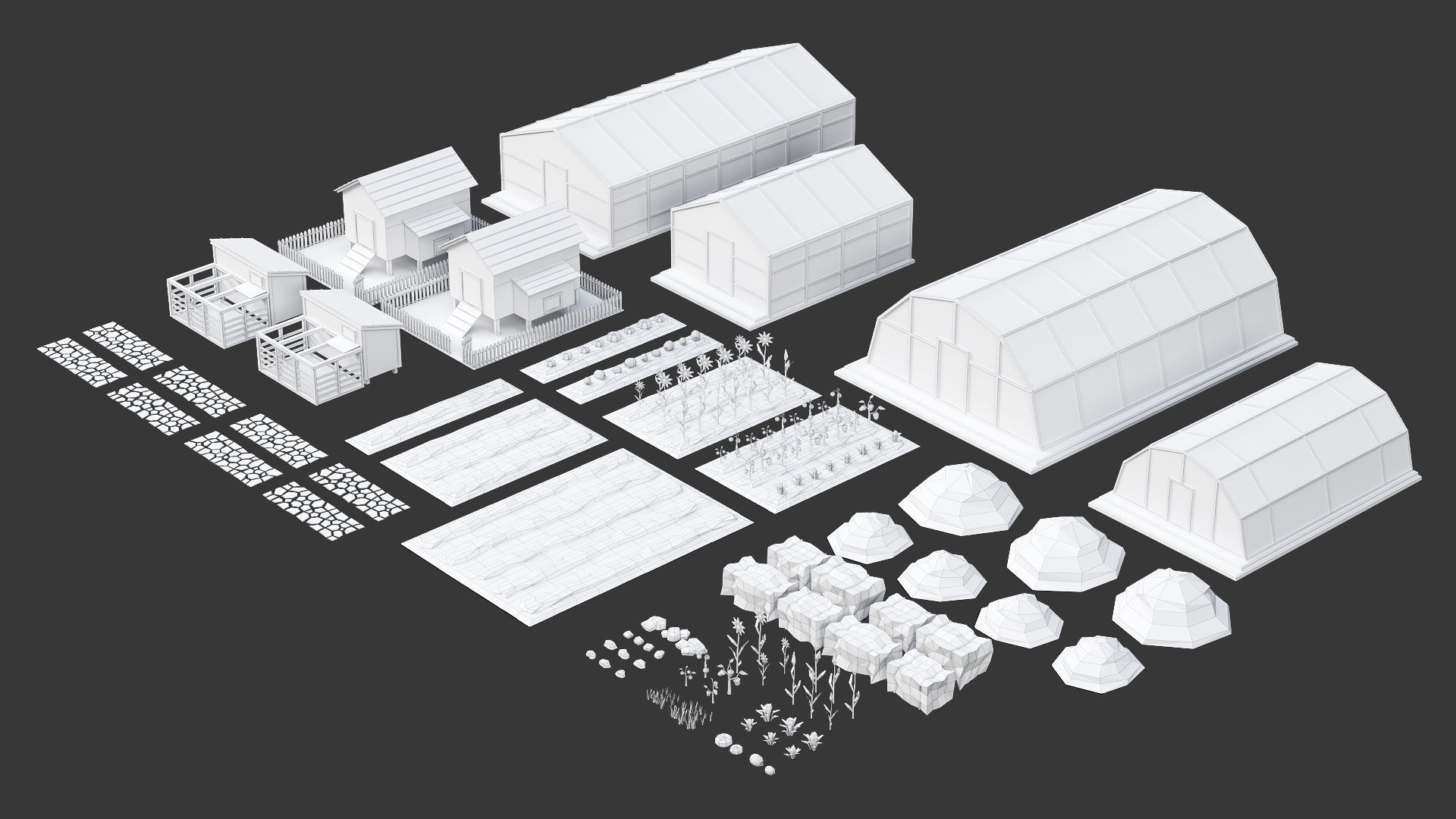 Low Poly Farm - 160 Models Mega Pack Low-poly 3D model_52