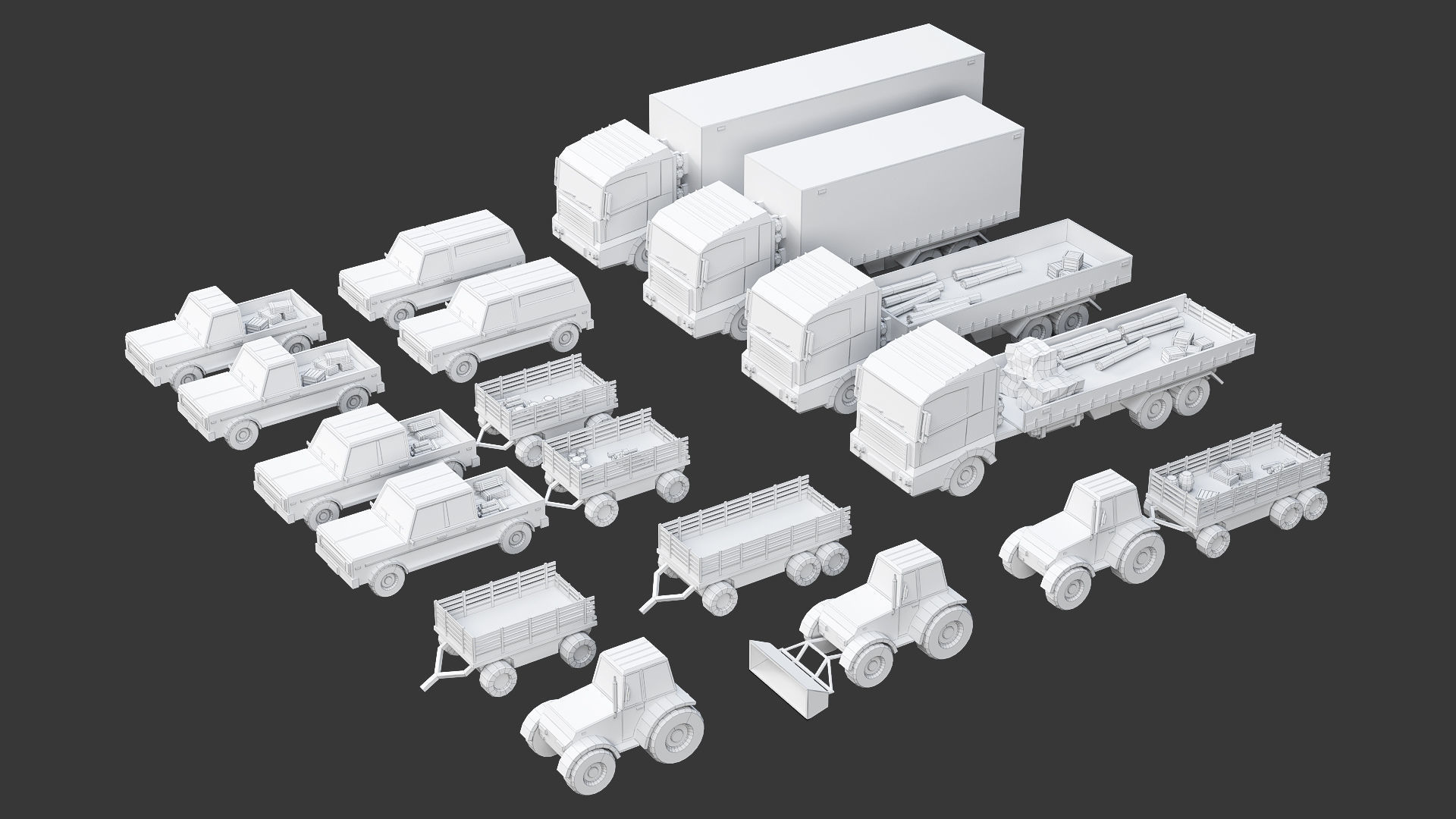 Low Poly Farm - 160 Models Mega Pack Low-poly 3D model_50