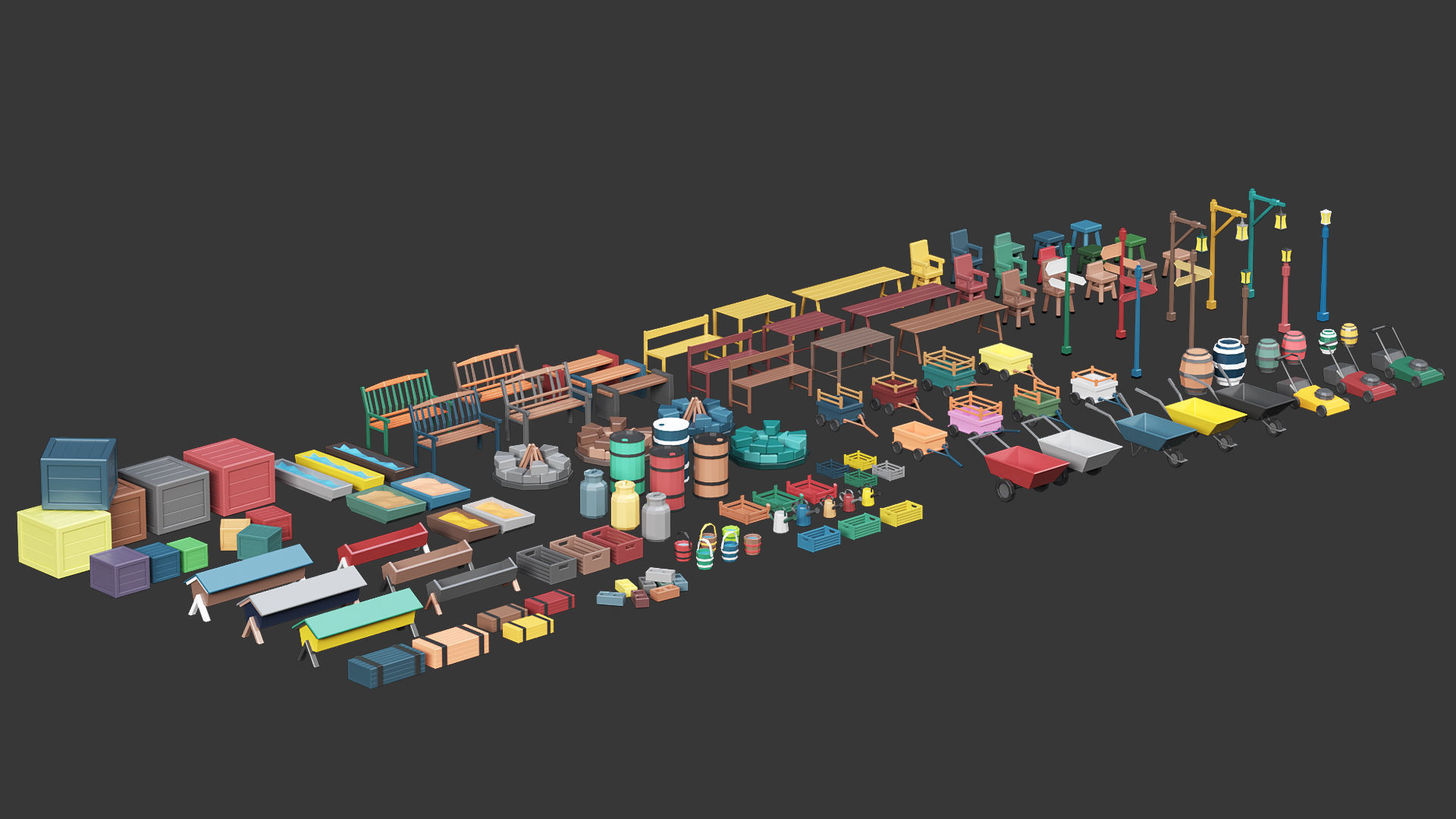 Low Poly Farm - 160 Models Mega Pack Low-poly 3D model_40