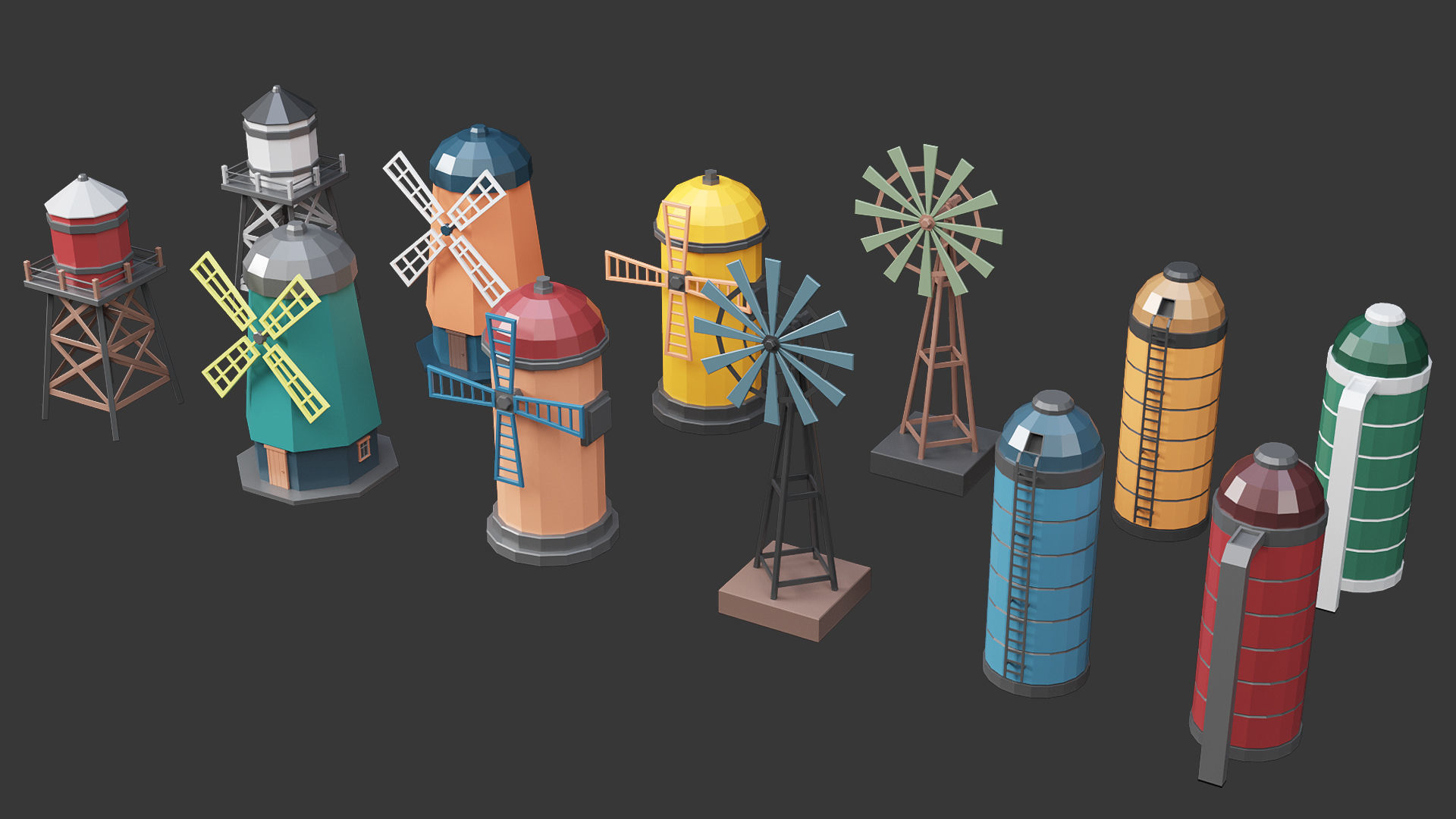 Low Poly Farm - 160 Models Mega Pack Low-poly 3D model_32