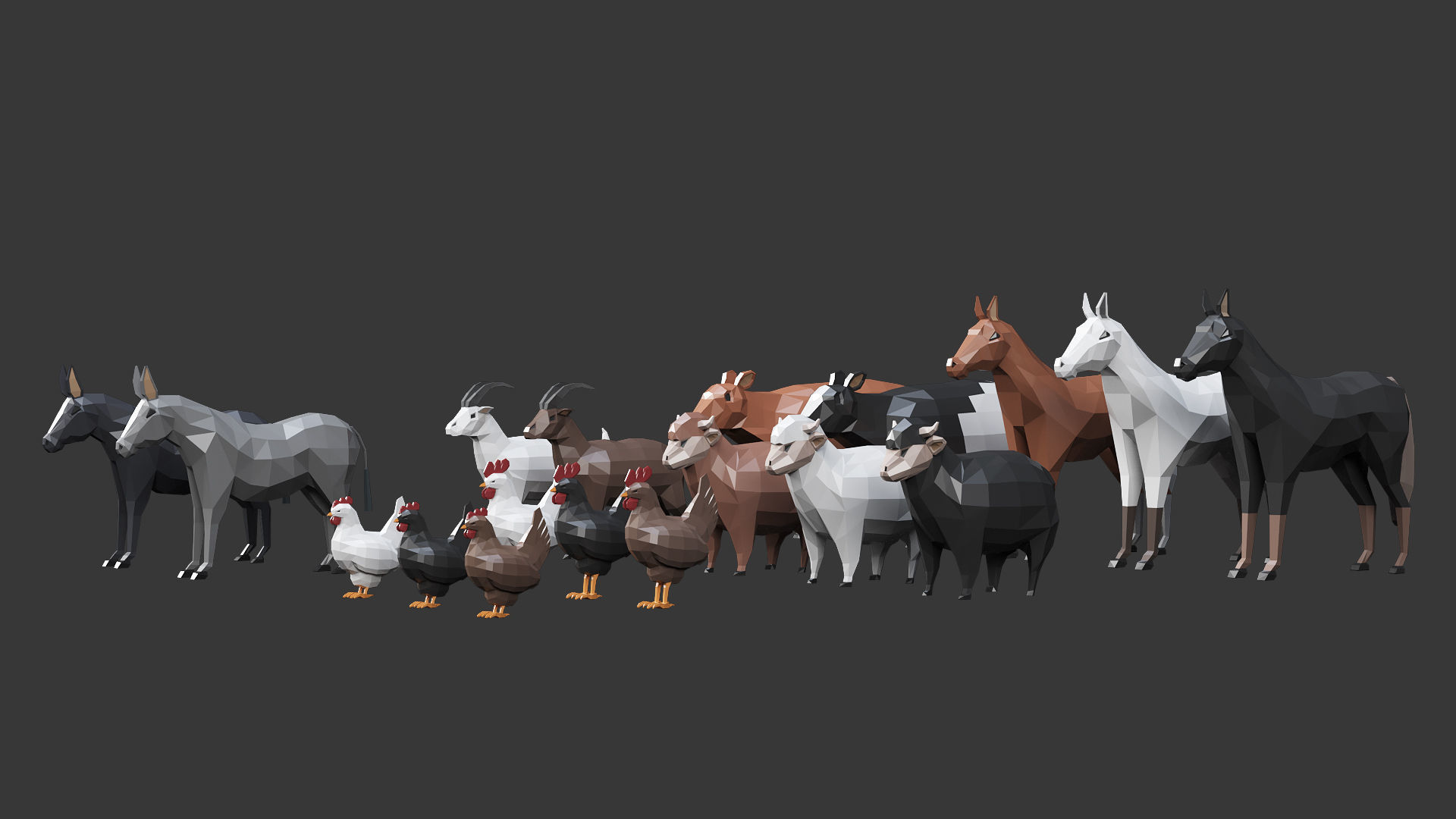 Low Poly Farm - 160 Models Mega Pack Low-poly 3D model_25