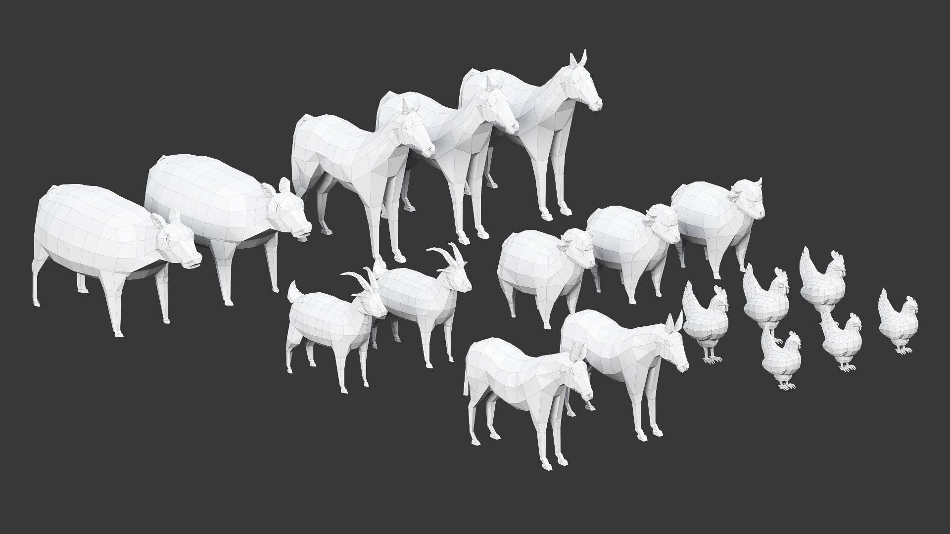 Low Poly Farm - 160 Models Mega Pack Low-poly 3D model_44