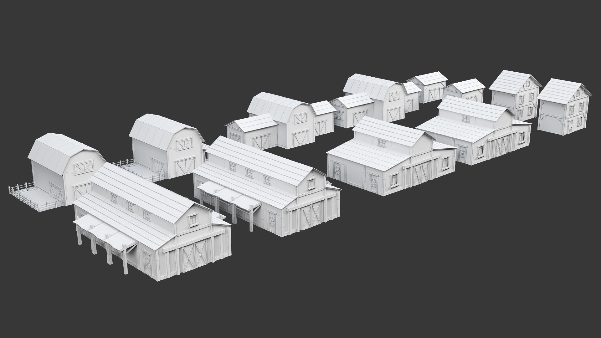 Low Poly Farm - 160 Models Mega Pack Low-poly 3D model_49