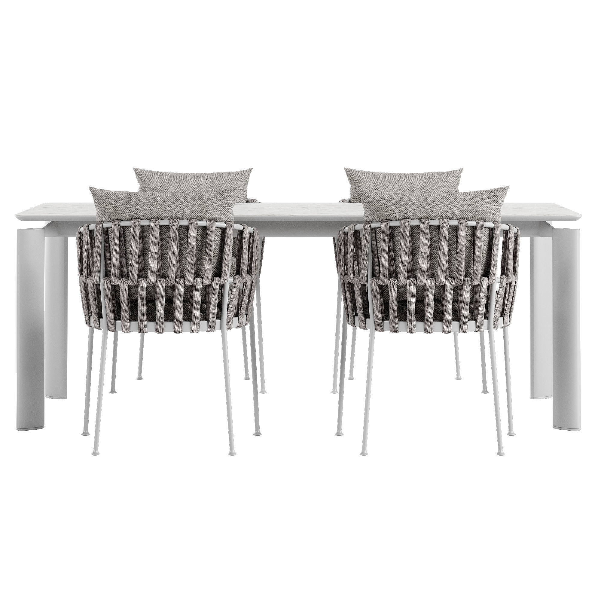Talenti Frame chair Domino table set 3D model_3