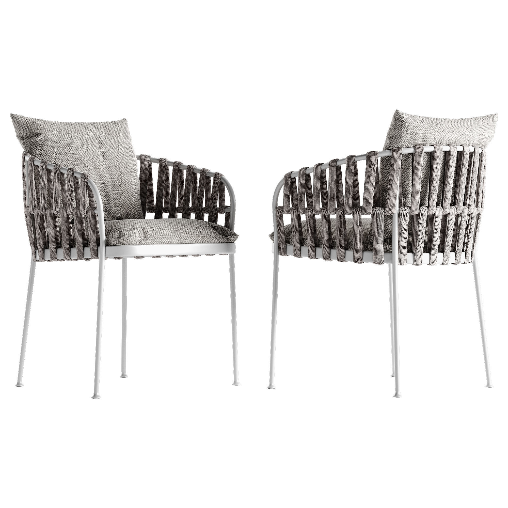 Talenti Frame chair Domino table set 3D model_7