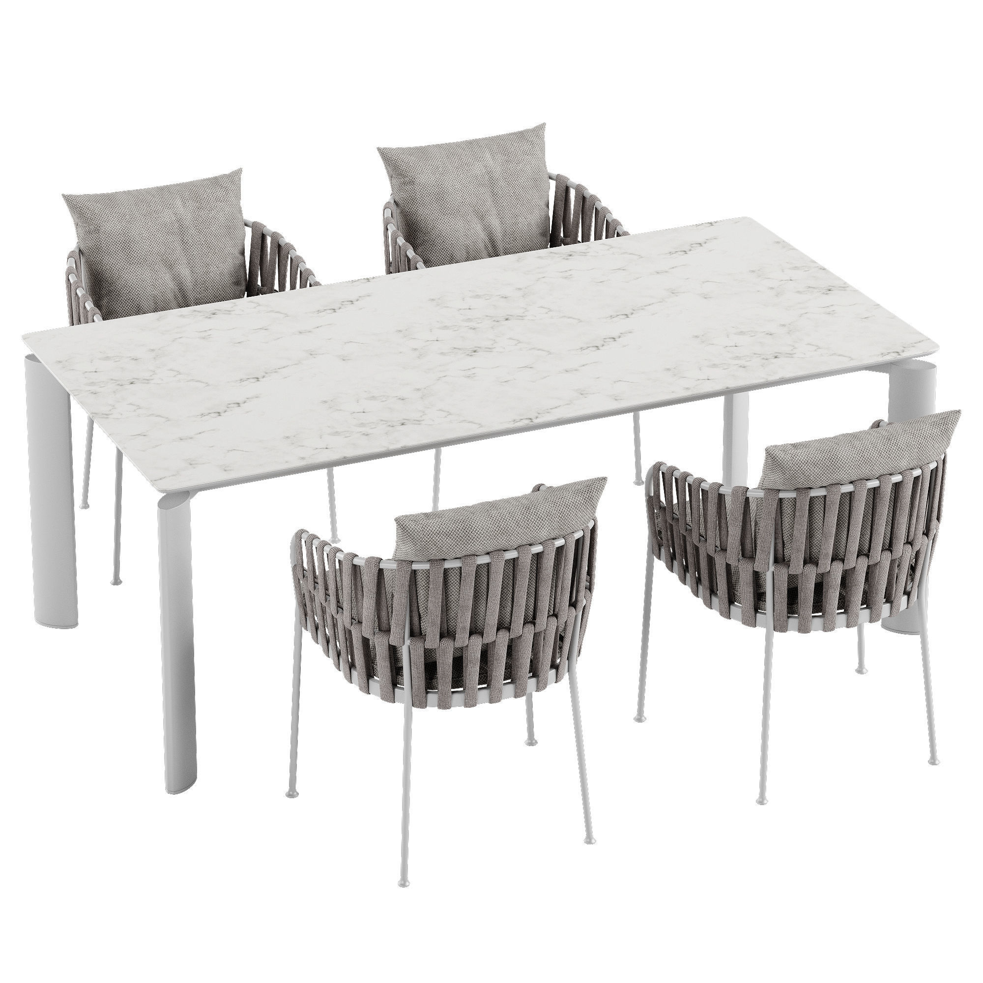 Talenti Frame chair Domino table set 3D model_4