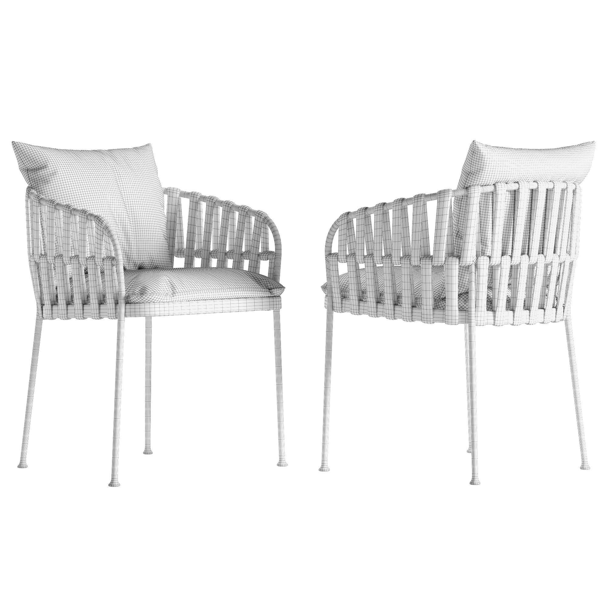 Talenti Frame chair Domino table set 3D model_8