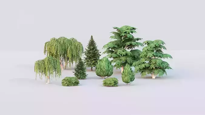 Tree Collection Low Poly G89 Low-poly 3D model