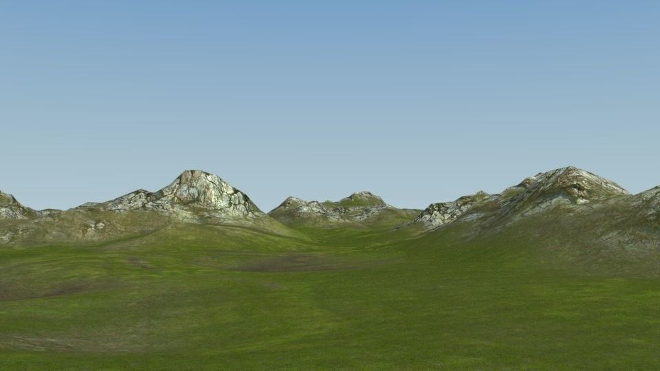 Terrain with seamless geometry for infinite landscape 3D model_1