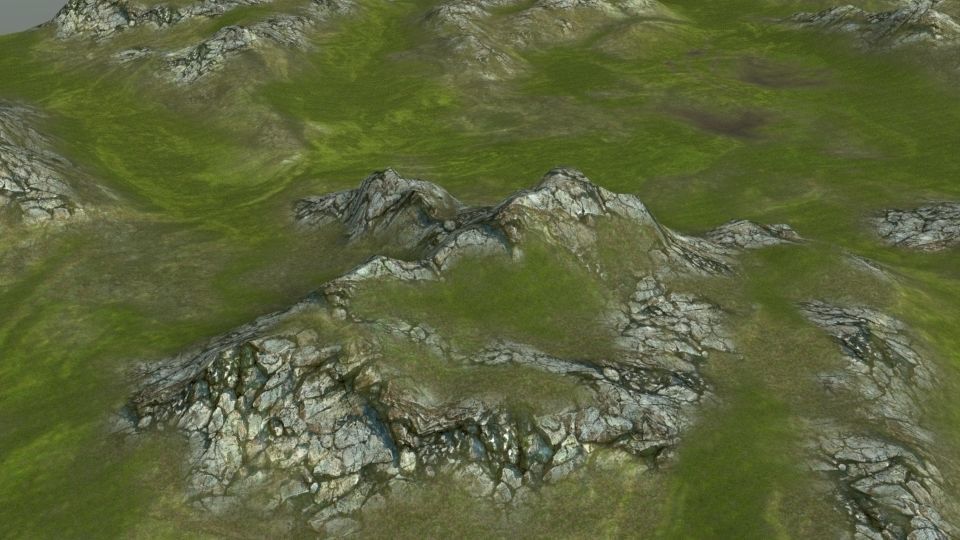 Terrain with seamless geometry for infinite landscape 3D model_2