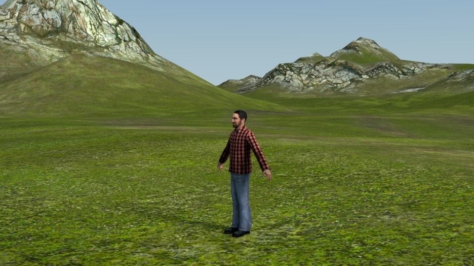 Terrain with seamless geometry for infinite landscape 3D model_4