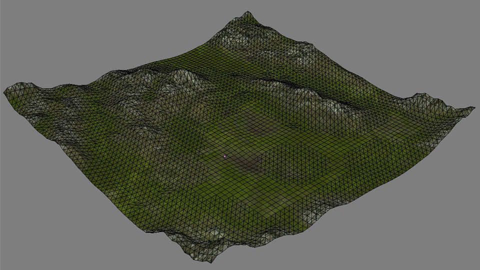 Terrain with seamless geometry for infinite landscape 3D model_6