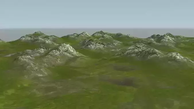 Terrain with seamless geometry for infinite landscape 3D model