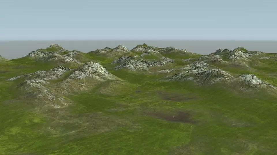 Terrain with seamless geometry for infinite landscape 3D model_0