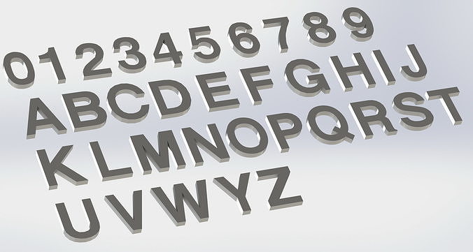 Letters and numbers 3D Free 3D print model