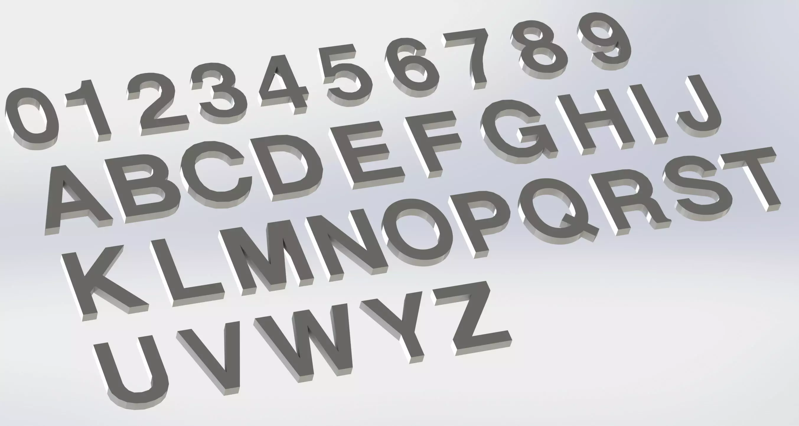 Letters and numbers 3D Free 3D print model_0