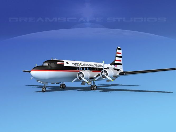 Douglas DC-4 Trans Continental 3D model