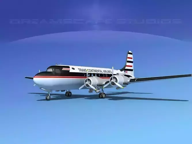 Douglas DC-4 Trans Continental 3D model