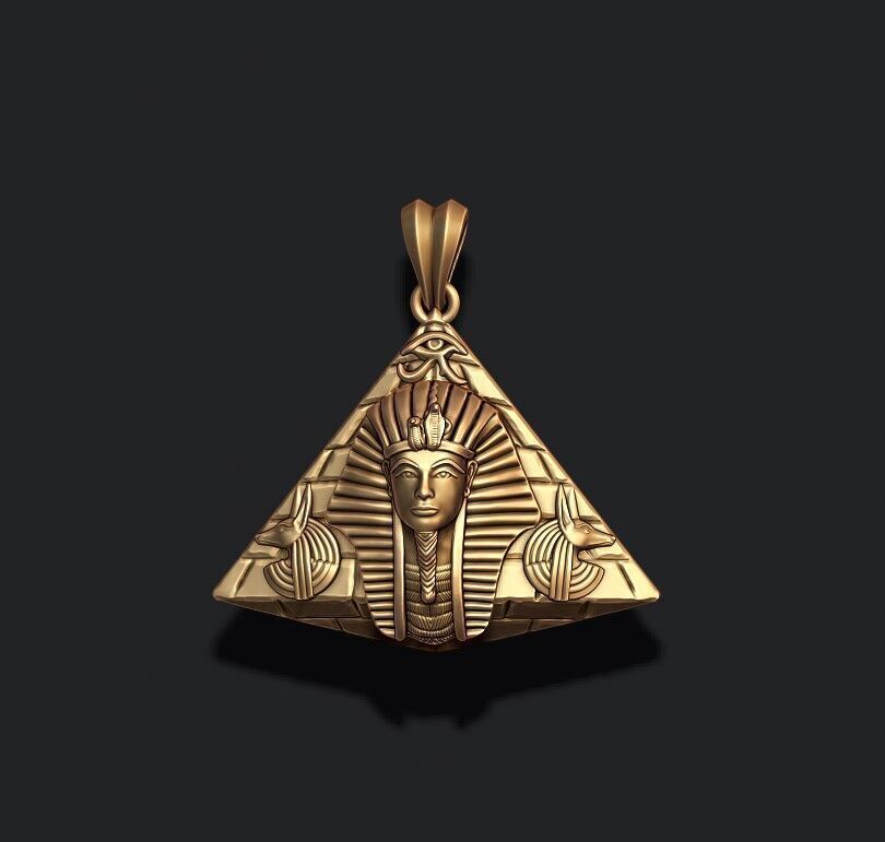 Egyptian Pharaoh Pyramid Anubis Horus Eye pendant 3D print model_7