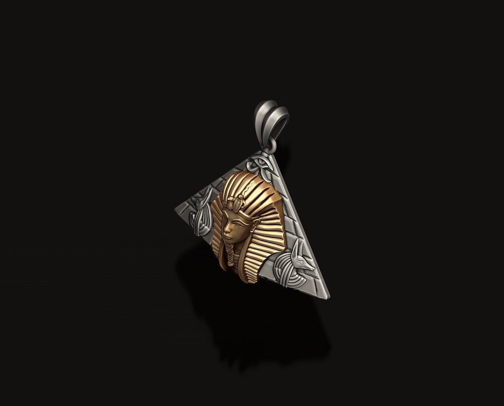 Egyptian Pharaoh Pyramid Anubis Horus Eye pendant 3D print model_3