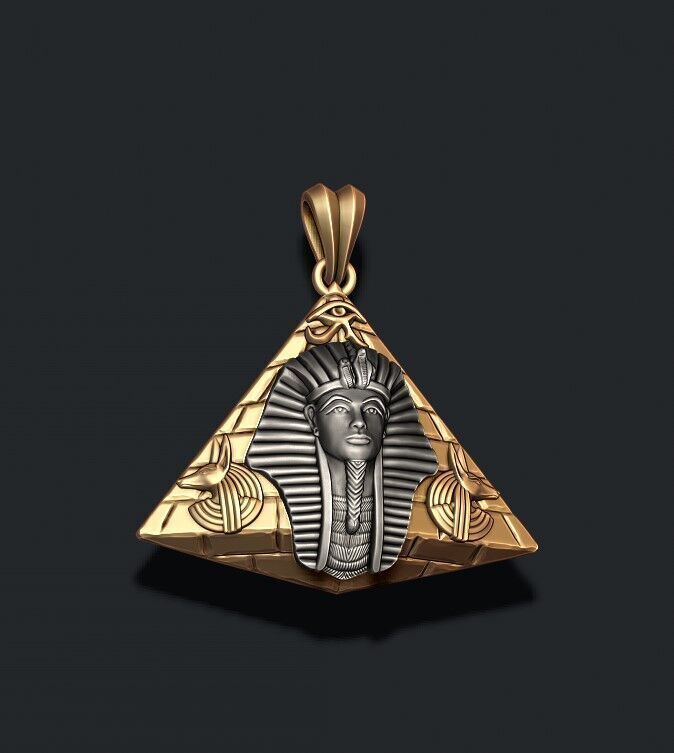 Egyptian Pharaoh Pyramid Anubis Horus Eye pendant 3D print model_4