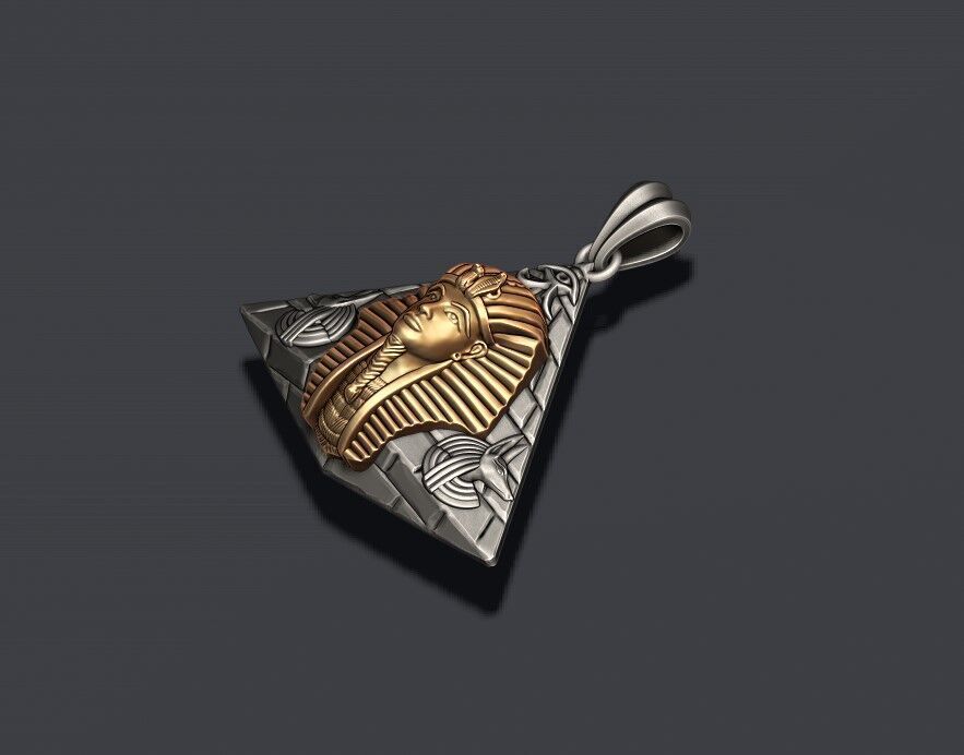 Egyptian Pharaoh Pyramid Anubis Horus Eye pendant 3D print model_2
