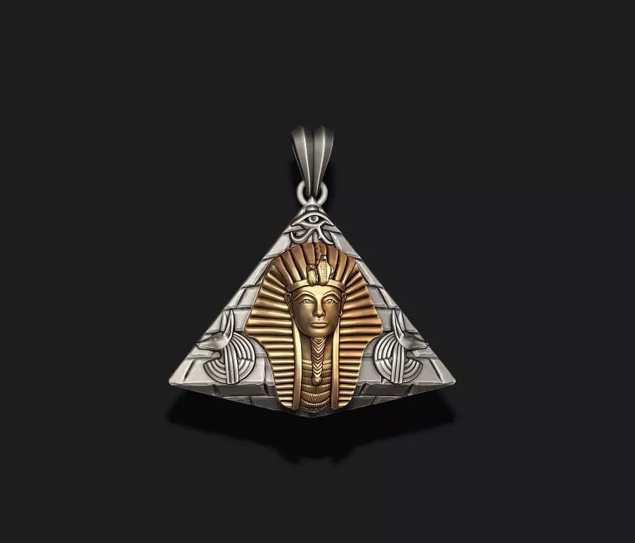 Egyptian Pharaoh Pyramid Anubis Horus Eye pendant 3D print model_0