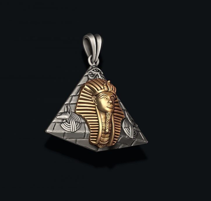 Egyptian Pharaoh Pyramid Anubis Horus Eye pendant 3D print model_1