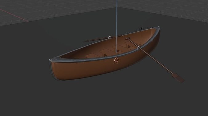 Barque 1 wooden canoe on water Free low-poly 3D model