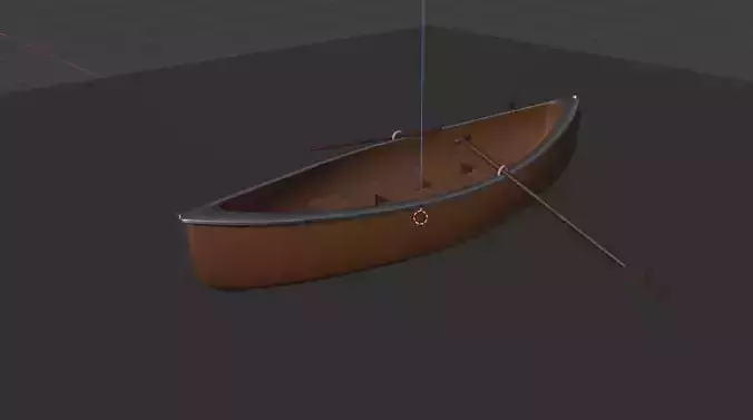 Barque 1 wooden canoe on water Free low-poly 3D model
