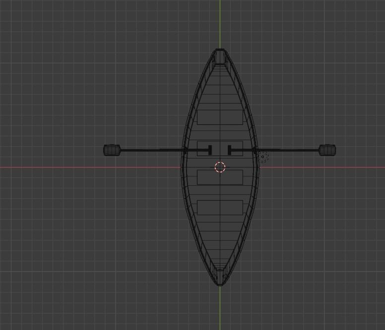 Barque 1 wooden canoe on water Free low-poly 3D model_4