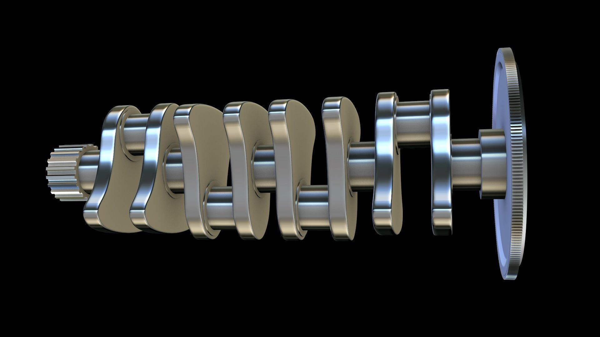 High poly piston engine  3D model_4