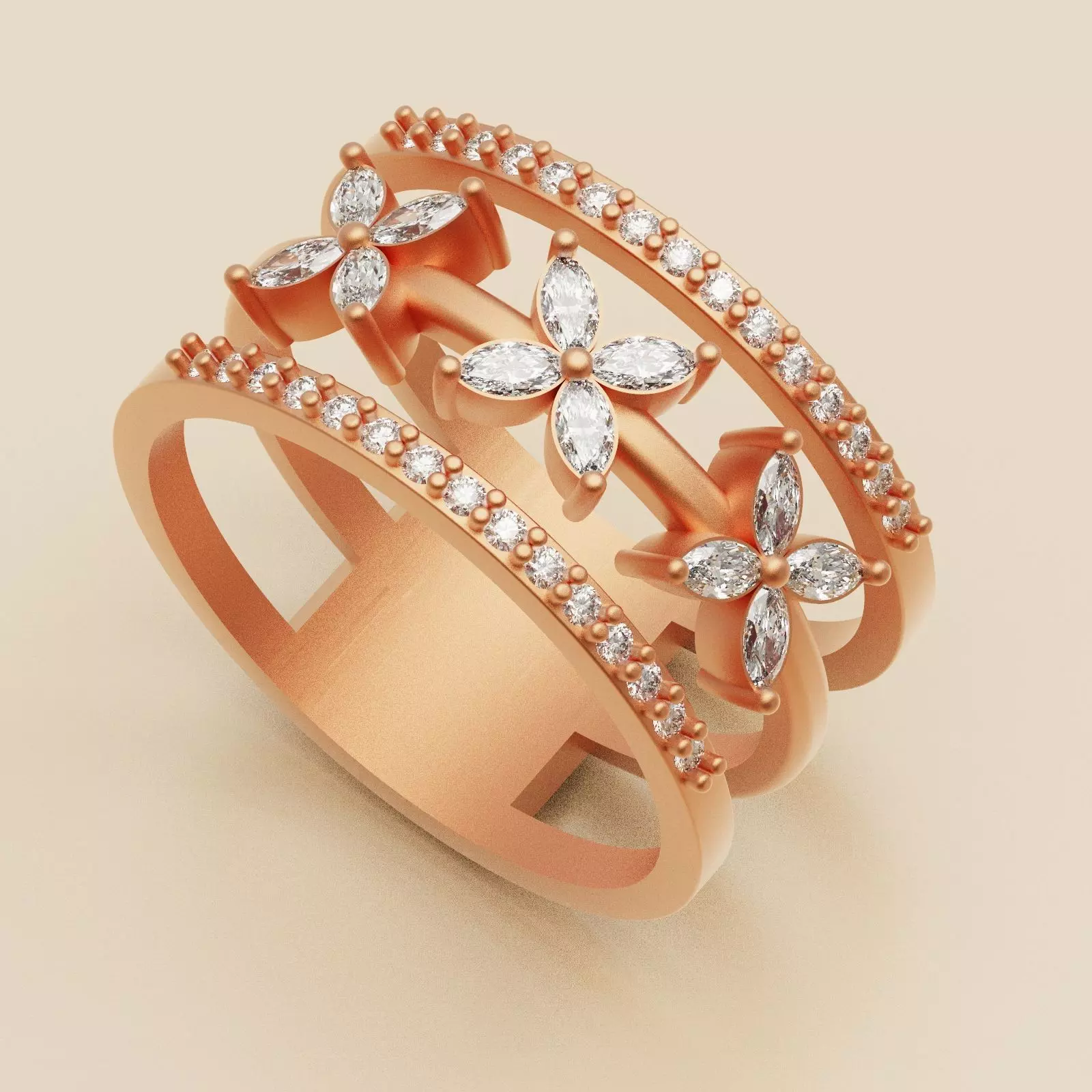 Diamond ring 3 M 3D print model_0