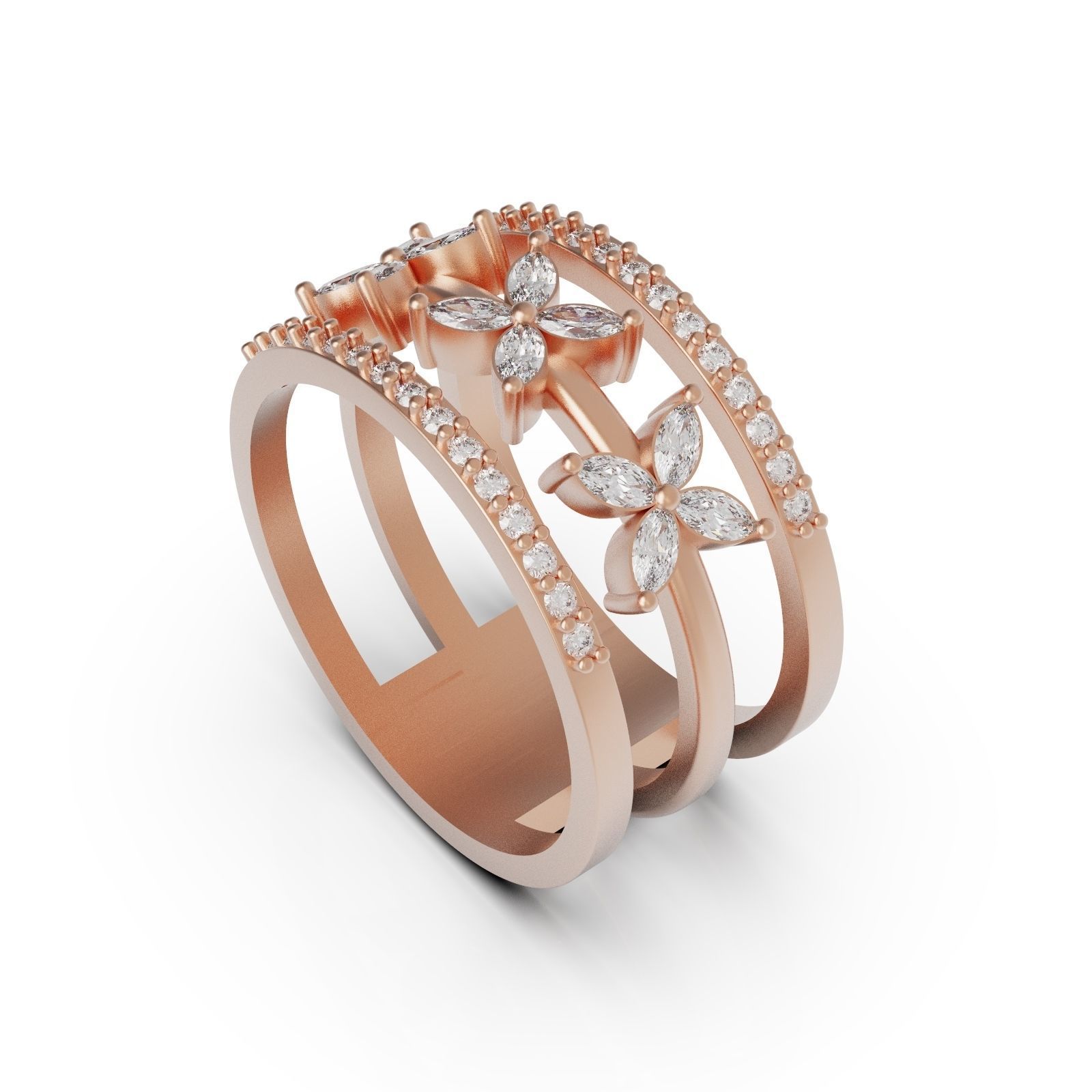 Diamond ring 3 M 3D print model_6