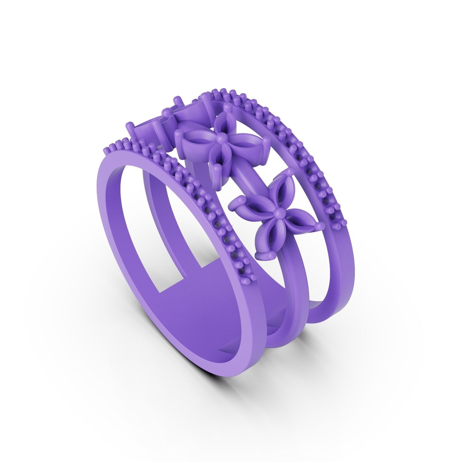 Diamond ring 3 M 3D print model_2