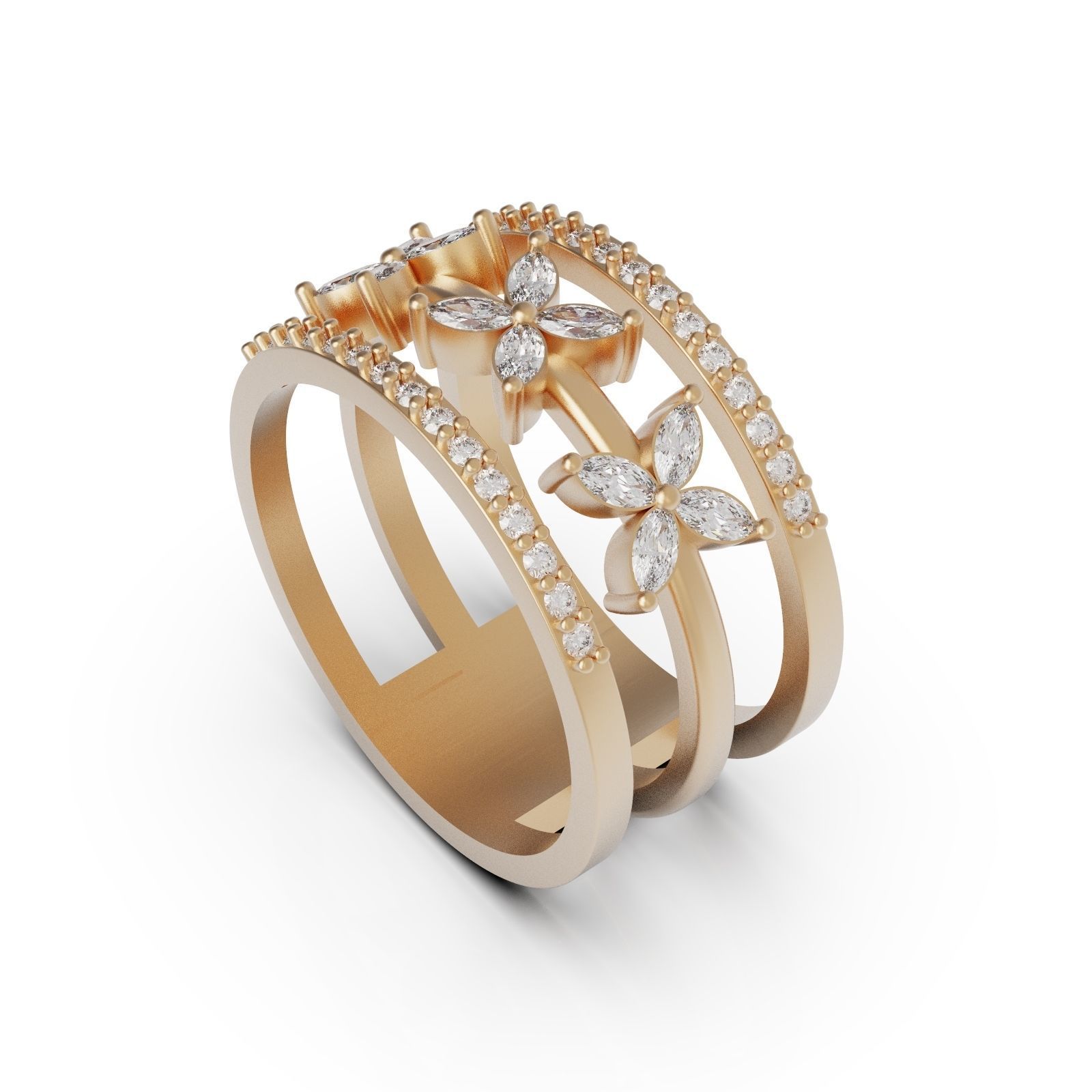Diamond ring 3 M 3D print model_5