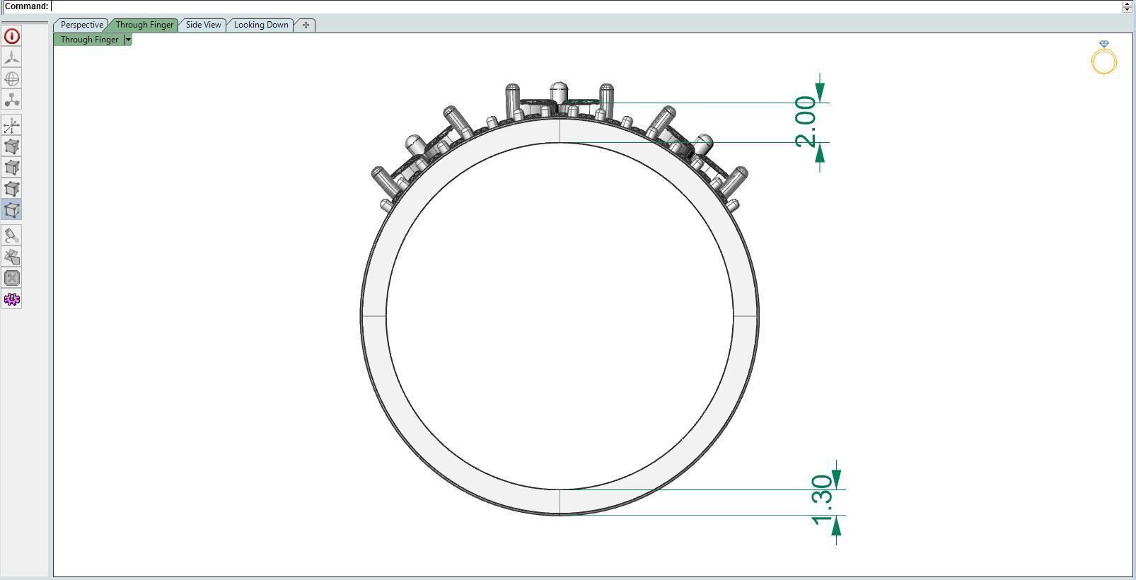 Diamond ring 3 M 3D print model_12